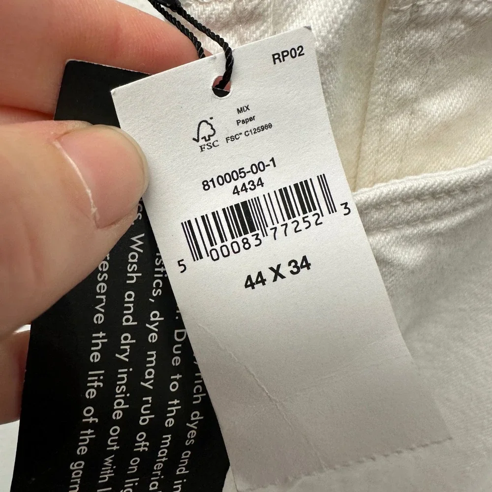 Banana‎ Republic Mens Straight Fit Organic Cotton Jeans White 44x34